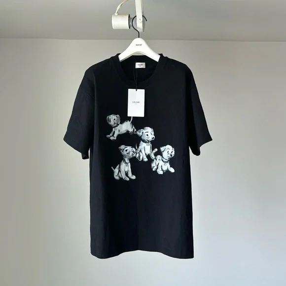 Celine | Tops | Celine Dalmatian Puppy Print Tshirt | Poshmark